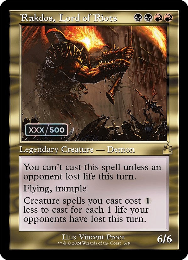 Image for Rakdos, Lord of Riots (Retro Frame) (Serial Numbered) (379) [Ravnica Remastered]
