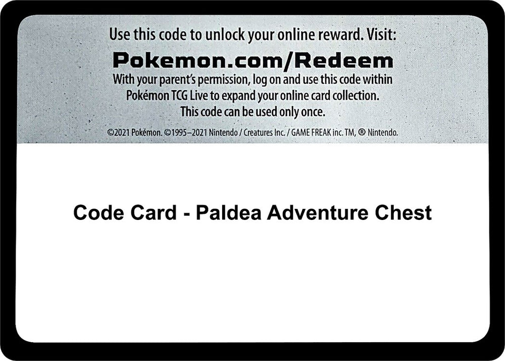 Image for Code Card - Paldea Adventure Chest - Pokemon