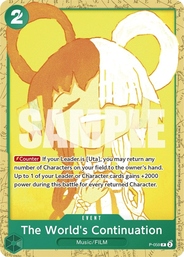 Image for The World's Continuation (Starter Deck 11: Uta Deck Battle) (P-059) (One Piece Promotion Cards) - One Piece Card Game