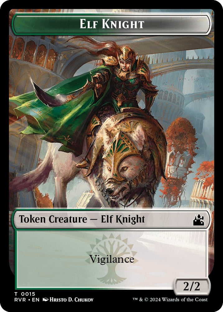 Image for Elf Knight // Angel (0002) Double-Sided Token (15 // 2) [Ravnica Remastered]