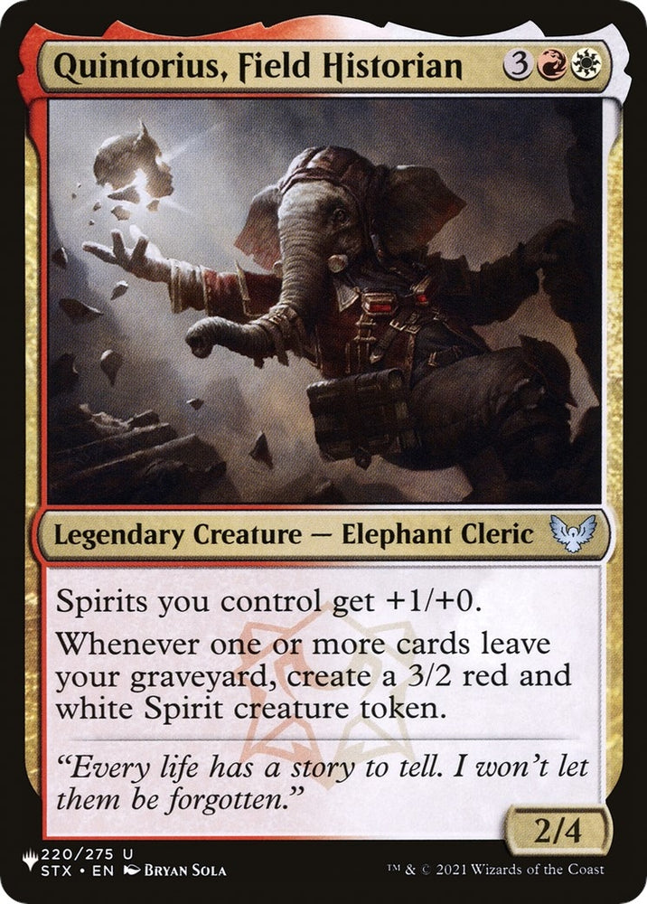 Image for Quintorius, Field Historian (220) [The List Reprints]