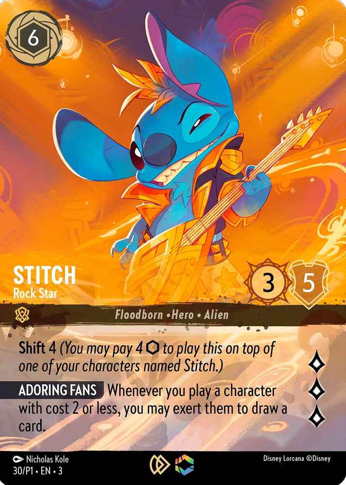 Image for Stitch - Rock Star (Store Championship) (30) [Disney Lorcana Promo Cards]
