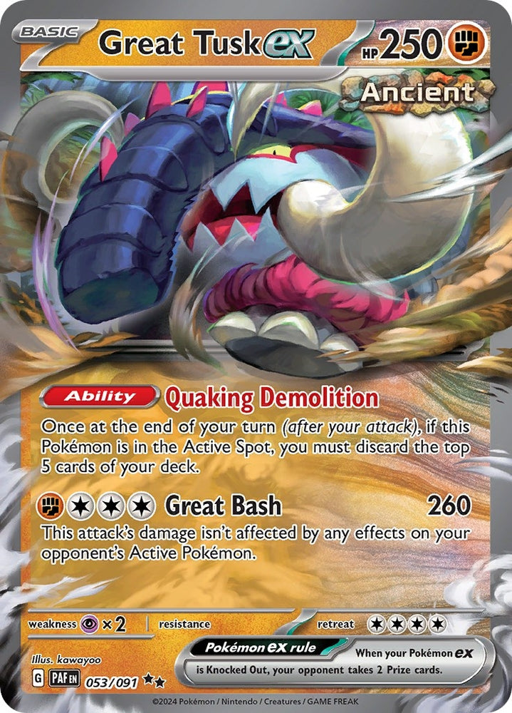 Image for Great Tusk ex (053/091) (PAF)