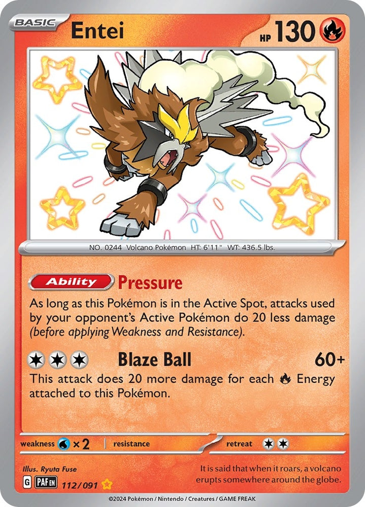 Image for Entei (112/091) [SV: Paldean Fates]