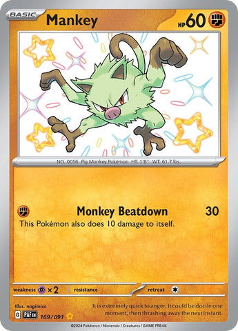 Image for Mankey - 169/091 (169/091) [SV: Paldean Fates]