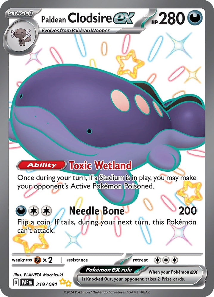 Image for Paldean Clodsire ex - 219/091 (219/091) [SV: Paldean Fates]
