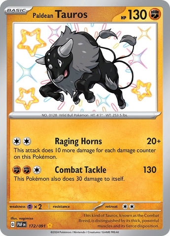 Image for Paldean Tauros - 172/091 (172/091) (PAF)
