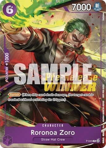 Image for Roronoa Zoro (OP-06 Pre-Release Tournament) [Winner] (P-045) (One Piece Promotion Cards) - One Piece Card Game
