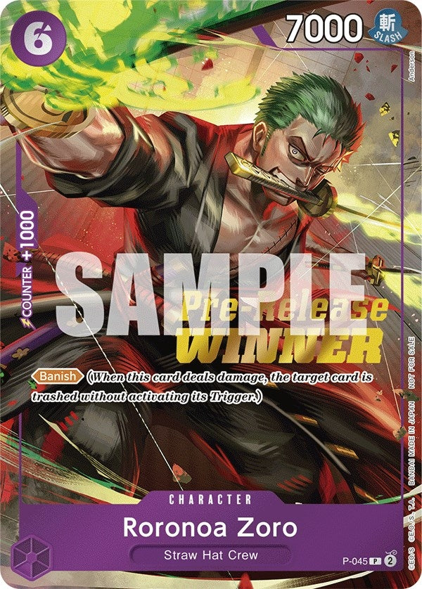 Image for Roronoa Zoro (OP-06 Pre-Release Tournament) [Winner] (P-045) - One Piece Card Game