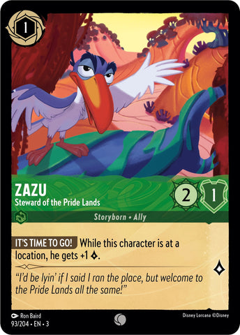 Image for Zazu - Steward of the Pride Lands (93/204) - Disney Lorcana