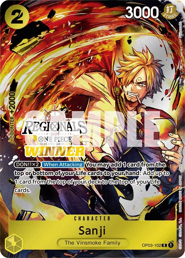 Image for Sanji (Online Regional 2024) [Winner] (OP03-102) - One Piece Card Game