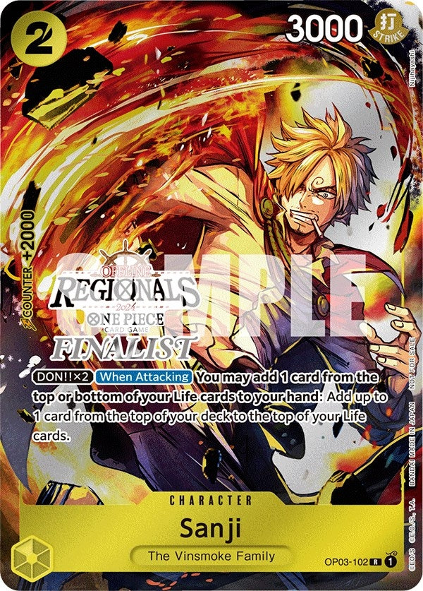 Image for Sanji (Offline Regional 2024) [Finalist] (OP03-102) - One Piece Card Game