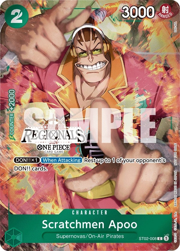 Image for Scratchmen Apoo (Offline Regional 2024) [Participant] (ST02-008) (One Piece Promotion Cards) - One Piece Card Game