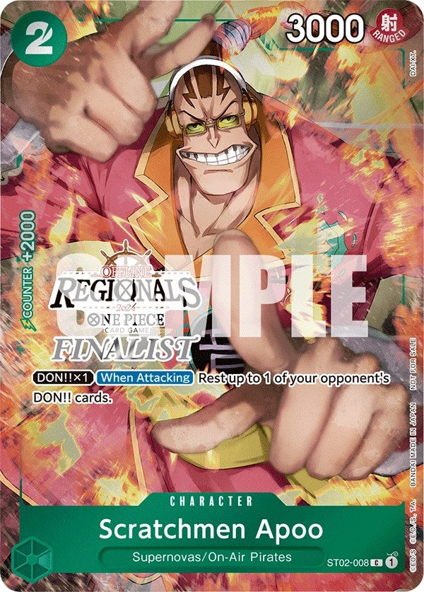 Image for Scratchmen Apoo (Offline Regional 2024) [Finalist] (ST02-008) (One Piece Promotion Cards) - One Piece Card Game