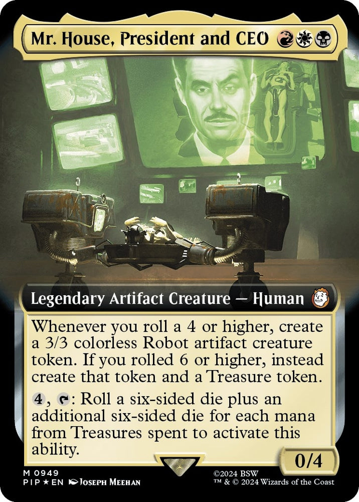 Image for Mr. House, President and CEO (Extended Art) (Surge Foil) (949) [Universes Beyond: Fallout]