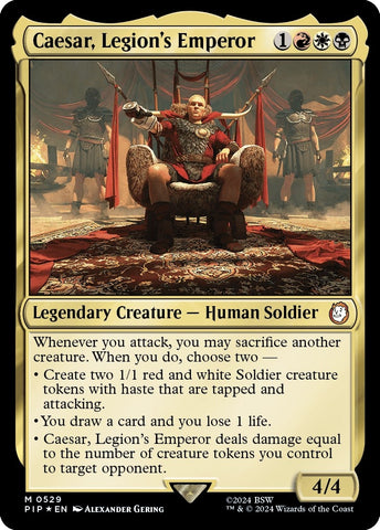 Image for Caesar, Legion's Emperor (Surge Foil) (529) [Universes Beyond: Fallout]