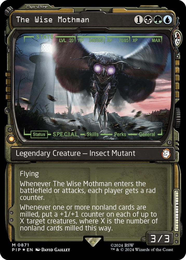 Image for The Wise Mothman (Showcase) (Surge Foil) (871) [Universes Beyond: Fallout]
