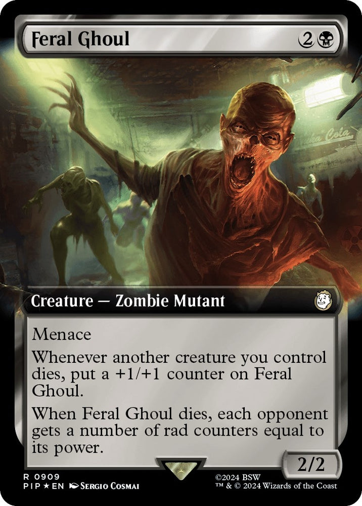 Image for Feral Ghoul (Extended Art) (Surge Foil) (909) [Universes Beyond: Fallout]