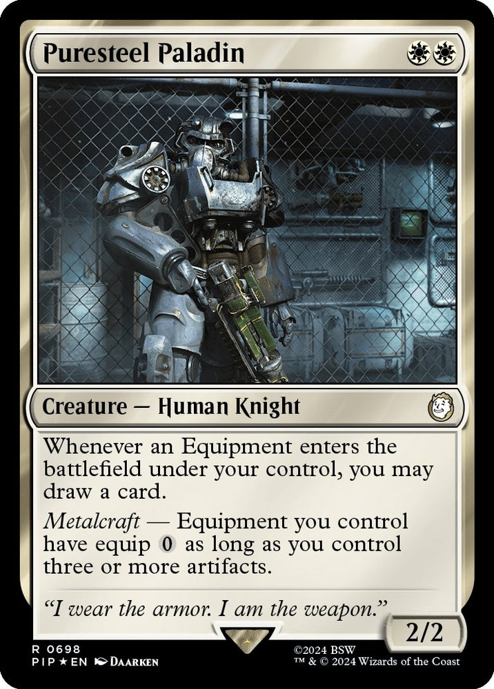 Image for Puresteel Paladin (Surge Foil) (698) [Universes Beyond: Fallout]