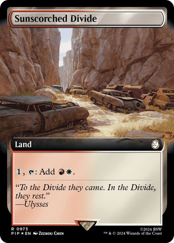 Image for Sunscorched Divide (Extended Art) (Surge Foil) (973) [Universes Beyond: Fallout]