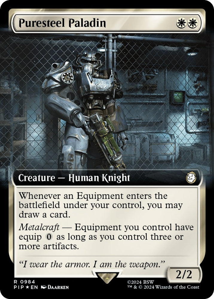 Image for Puresteel Paladin (Extended Art) (Surge Foil) (984) [Universes Beyond: Fallout]