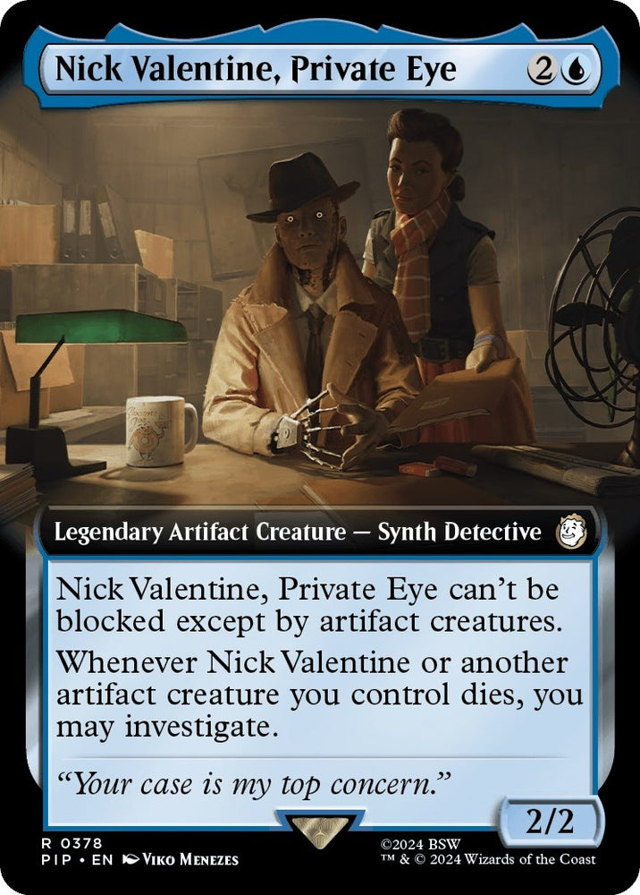 Image for Nick Valentine, Private Eye (Extended Art) (378) [Universes Beyond: Fallout]