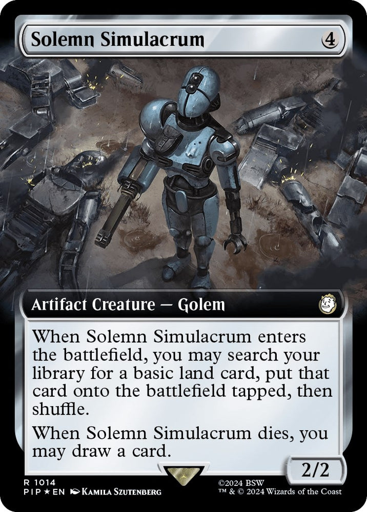 Image for Solemn Simulacrum (Extended Art) (Surge Foil) (1014) [Universes Beyond: Fallout]