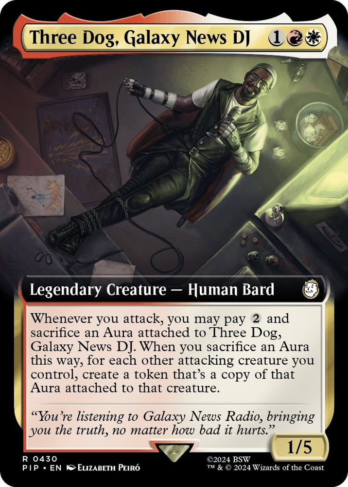 Image for Three Dog, Galaxy News DJ (Extended Art) (430) [Universes Beyond: Fallout]