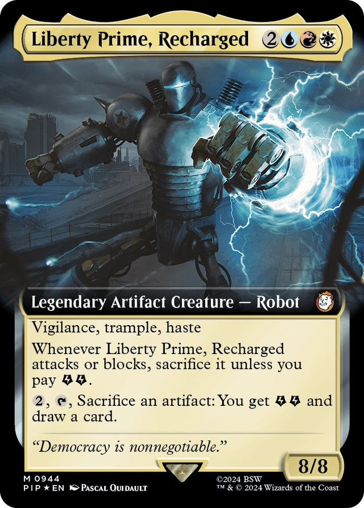 Image for Liberty Prime, Recharged (Extended Art) (Surge Foil) (944) [Universes Beyond: Fallout]