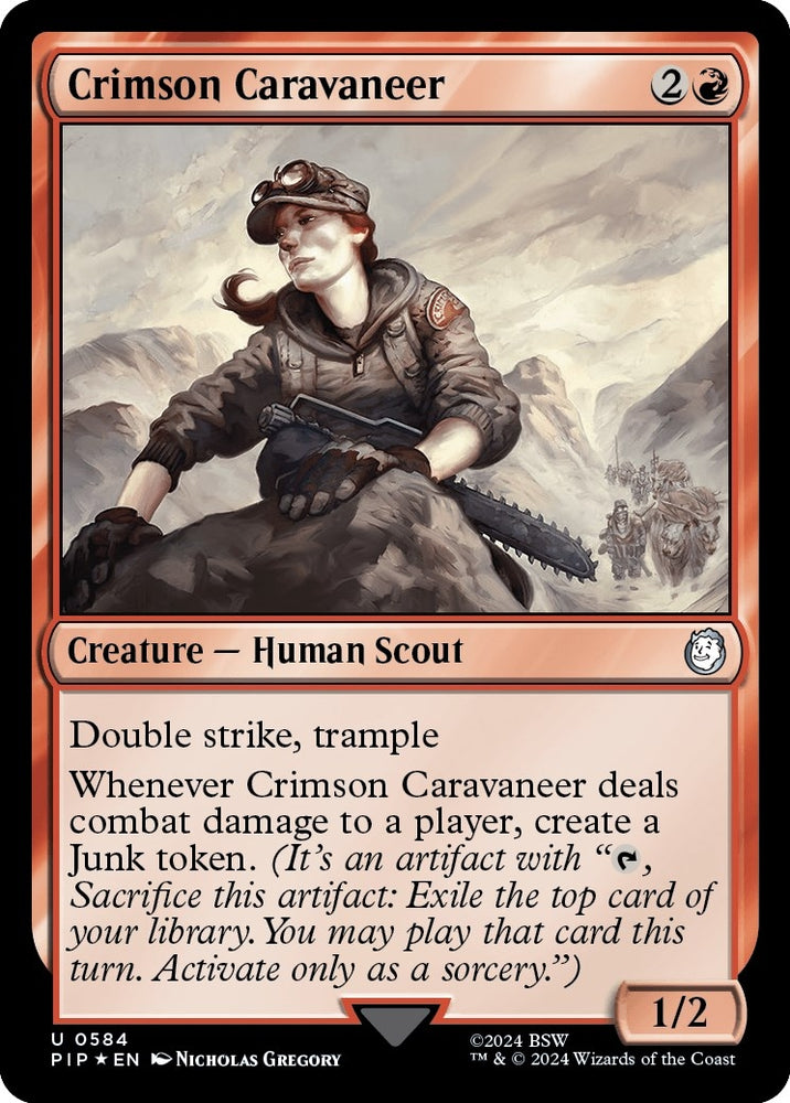 Image for Crimson Caravaneer (Surge Foil) (584) [Universes Beyond: Fallout]