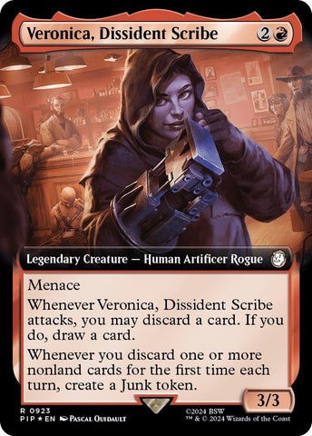 Image for Veronica, Dissident Scribe (Extended Art) (Surge Foil) (923) [Universes Beyond: Fallout]