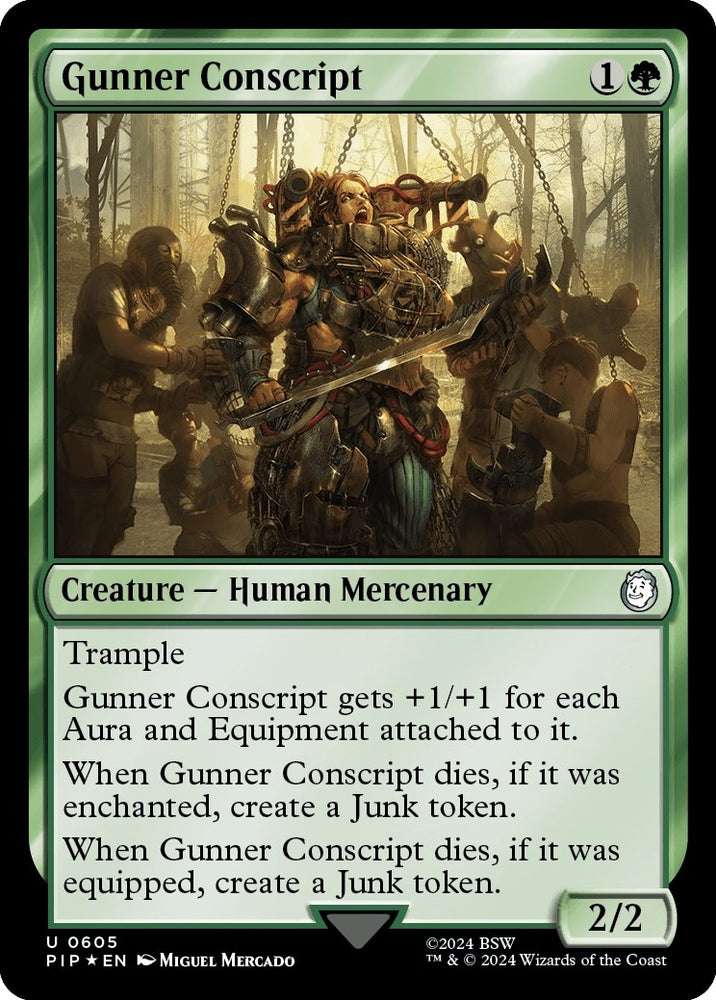 Image for Gunner Conscript (Surge Foil) (605) [Universes Beyond: Fallout]