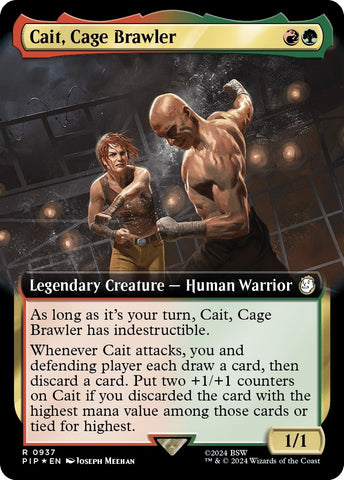Image for Cait, Cage Brawler (Extended Art) (Surge Foil) (937) [Universes Beyond: Fallout]