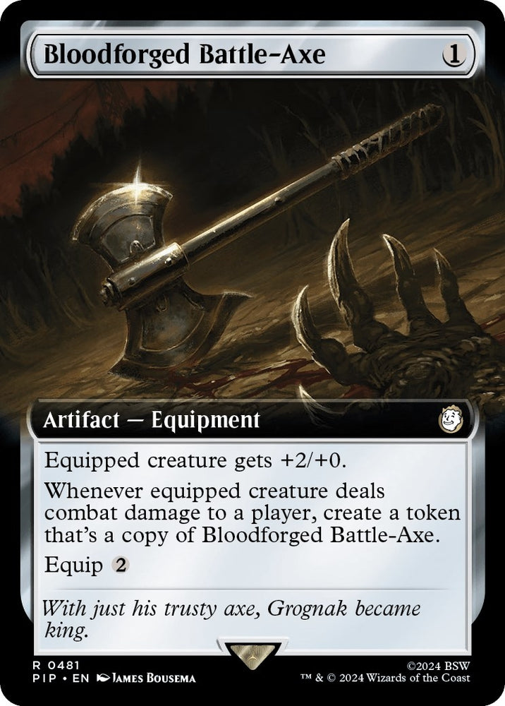 Image for Bloodforged Battle-Axe (Extended Art) (481) [Universes Beyond: Fallout]