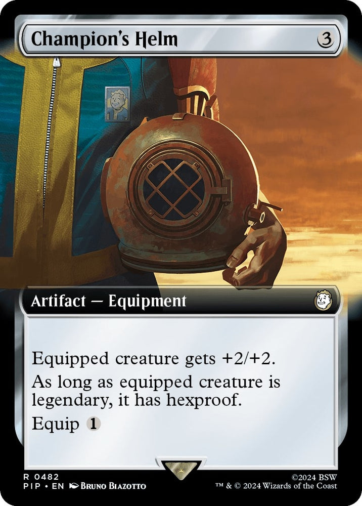 Image for Champion's Helm (Extended Art) (482) [Universes Beyond: Fallout]