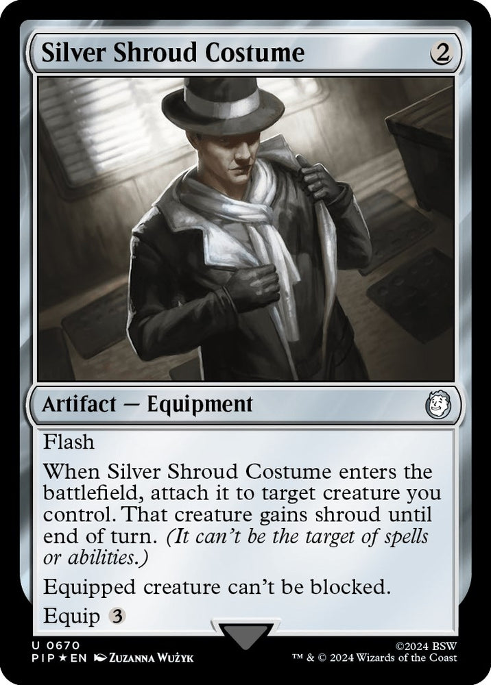 Image for Silver Shroud Costume (Surge Foil) (670) [Universes Beyond: Fallout]