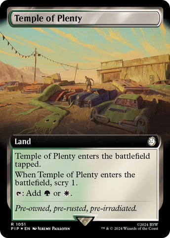 Image for Temple of Plenty (Extended Art) (Surge Foil) (1051) [Universes Beyond: Fallout]