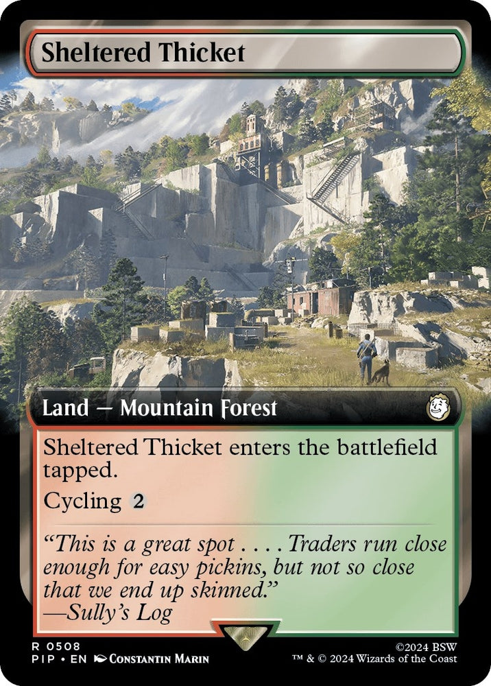 Image for Sheltered Thicket (Extended Art) (508) [Universes Beyond: Fallout]
