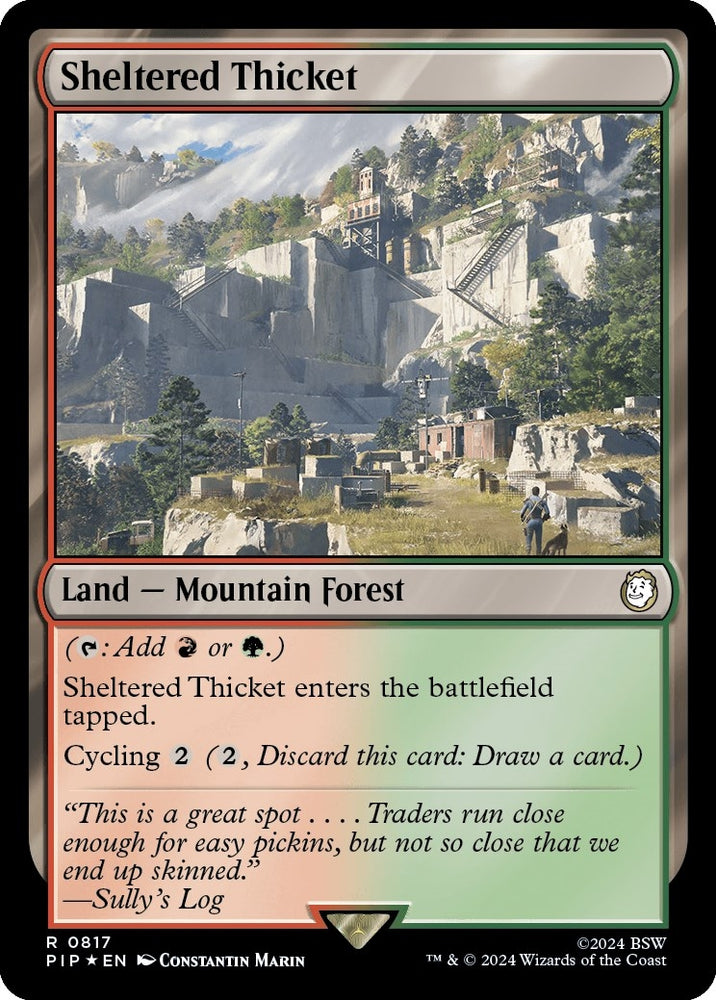 Image for Sheltered Thicket (Surge Foil) (817) [Universes Beyond: Fallout]