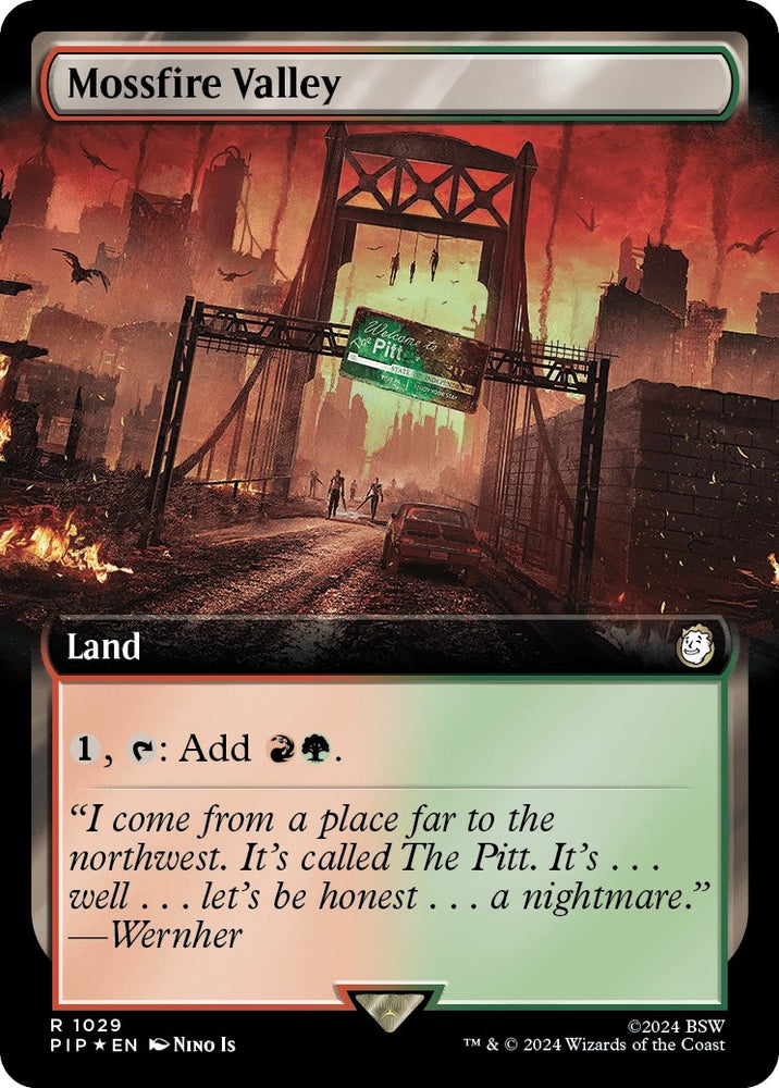 Image for Mossfire Valley (Extended Art) (Surge Foil) (1029) [Universes Beyond: Fallout]
