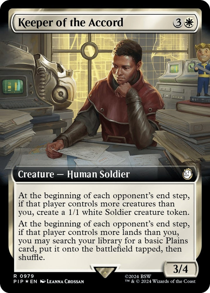 Image for Keeper of the Accord (Extended Art) (Surge Foil) (979) [Universes Beyond: Fallout]
