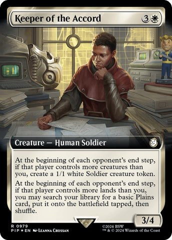 Image for Keeper of the Accord (Extended Art) (Surge Foil) (979) [Universes Beyond: Fallout]
