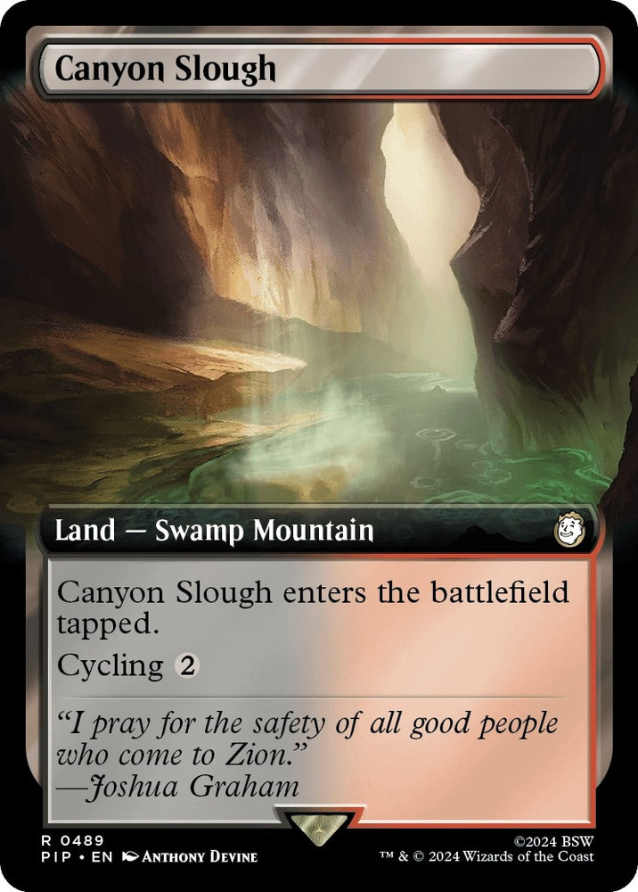 Image for Canyon Slough (Extended Art) (489) [Universes Beyond: Fallout]