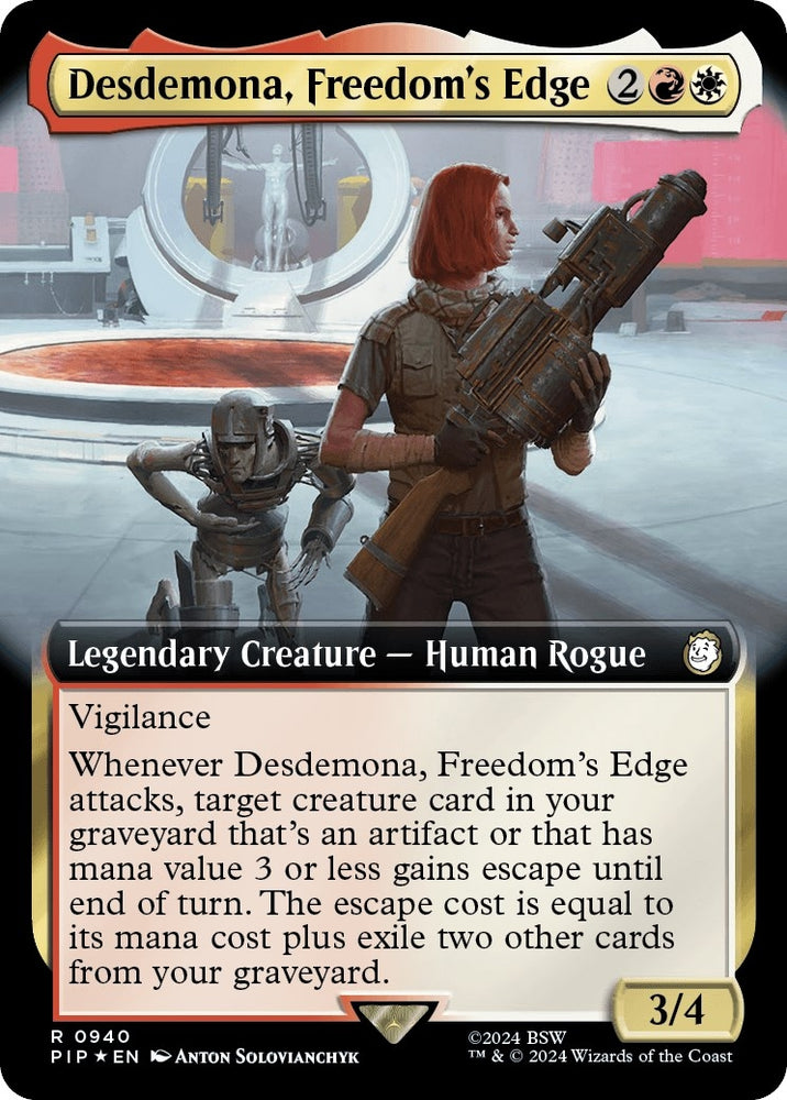 Image for Desdemona, Freedom's Edge (Extended Art) (Surge Foil) (940) [Universes Beyond: Fallout]