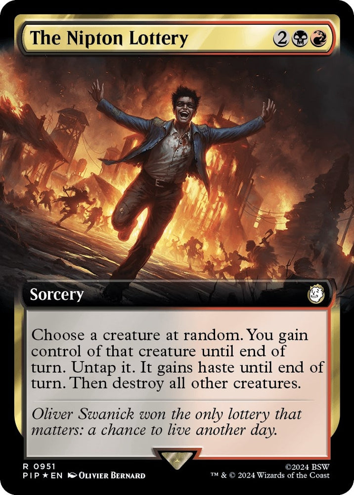Image for The Nipton Lottery (Extended Art) (Surge Foil) (951) [Universes Beyond: Fallout]