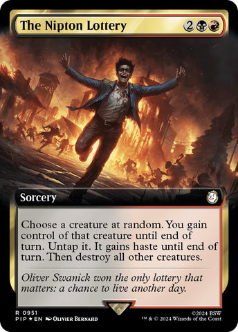 Image for The Nipton Lottery (Extended Art) (Surge Foil) (951) [Universes Beyond: Fallout]