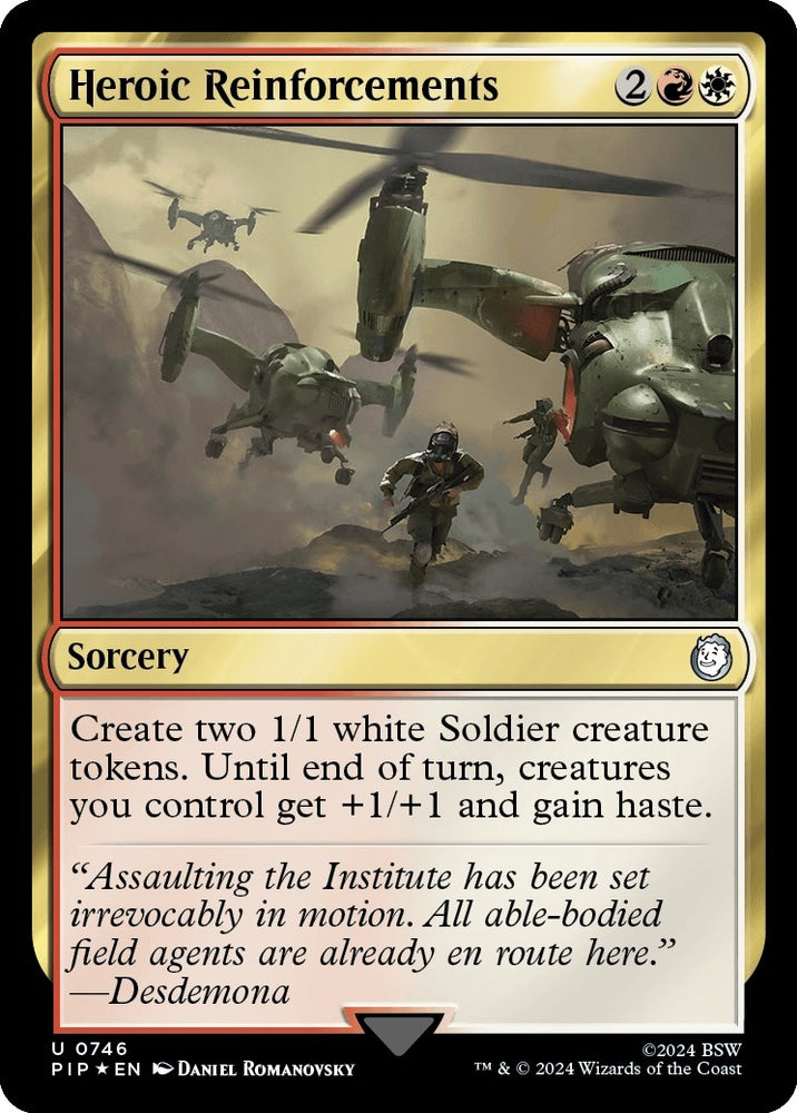 Image for Heroic Reinforcements (Surge Foil) (746) [Universes Beyond: Fallout]
