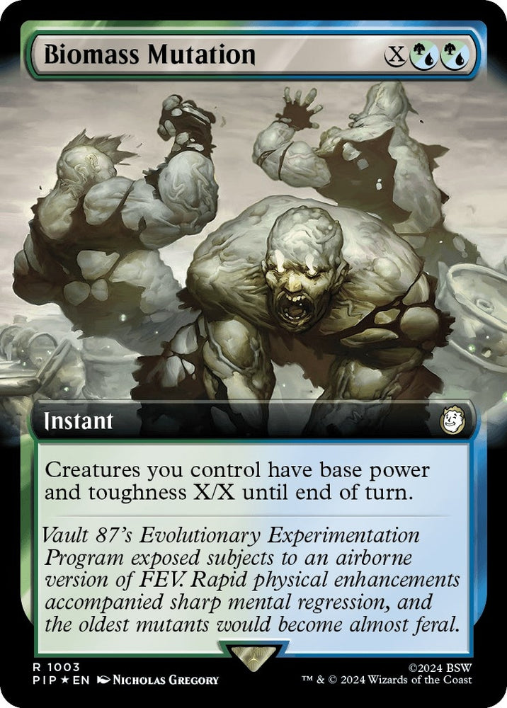 Image for Biomass Mutation (Extended Art) (Surge Foil) (1003) [Universes Beyond: Fallout]