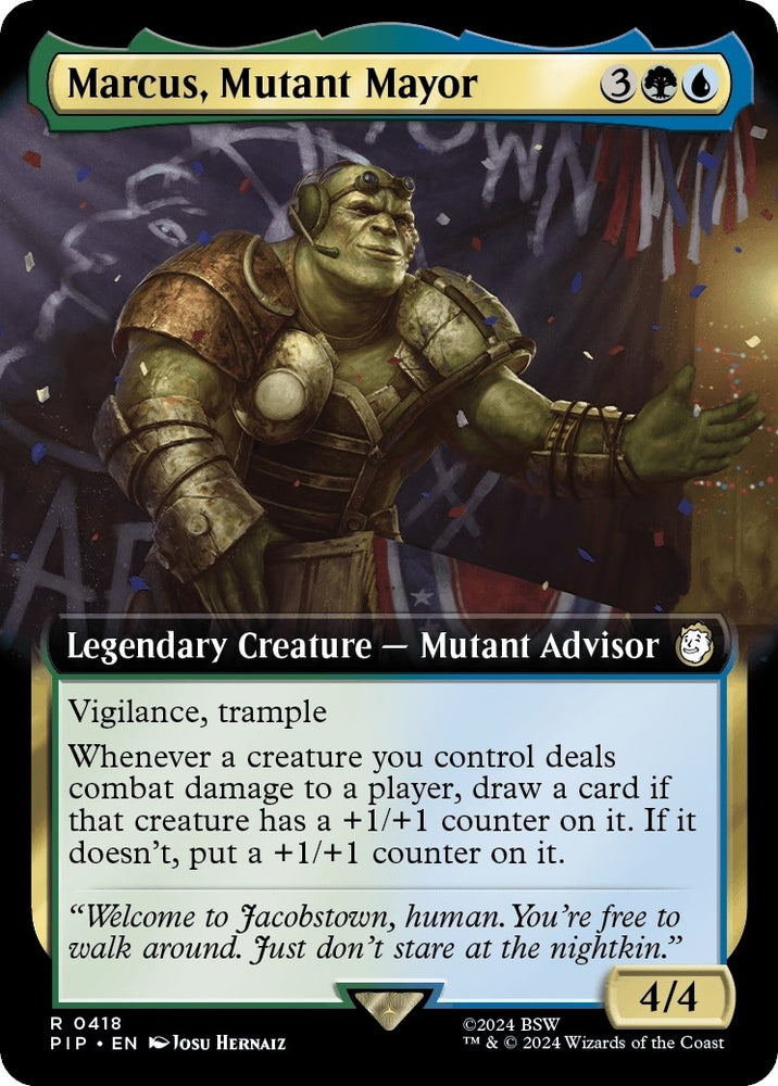 Image for Marcus, Mutant Mayor (Extended Art) (418) [Universes Beyond: Fallout]