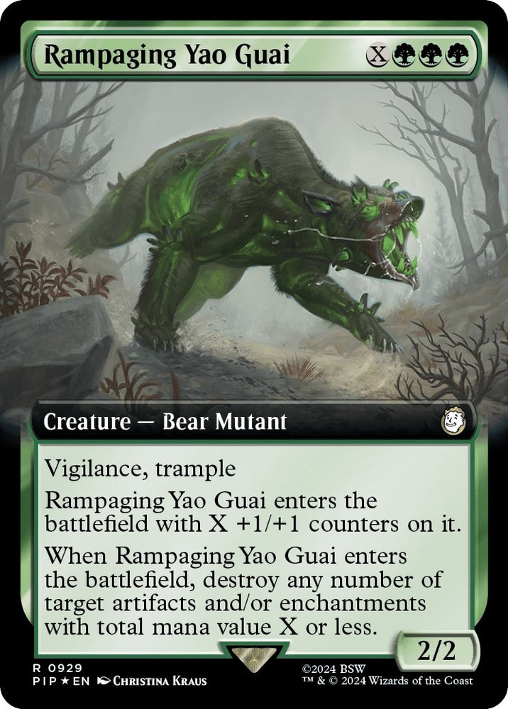 Image for Rampaging Yao Guai (Extended Art) (Surge Foil) (929) [Universes Beyond: Fallout]